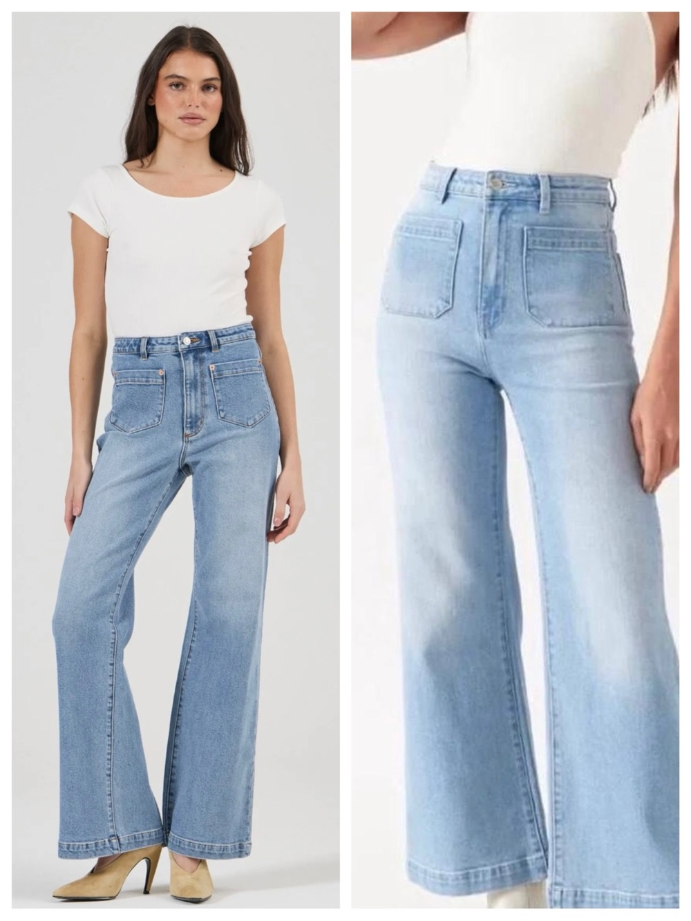 Rolla's High Rise Wide Leg (long) Sailor Jean in Me Again Wash Size 29
